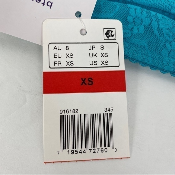 b.tempt'd by Wacoal Peacock Blue Lace Kiss Bandeau‎ Strapless Bra Women's XS NEW - Picture 6 of 10